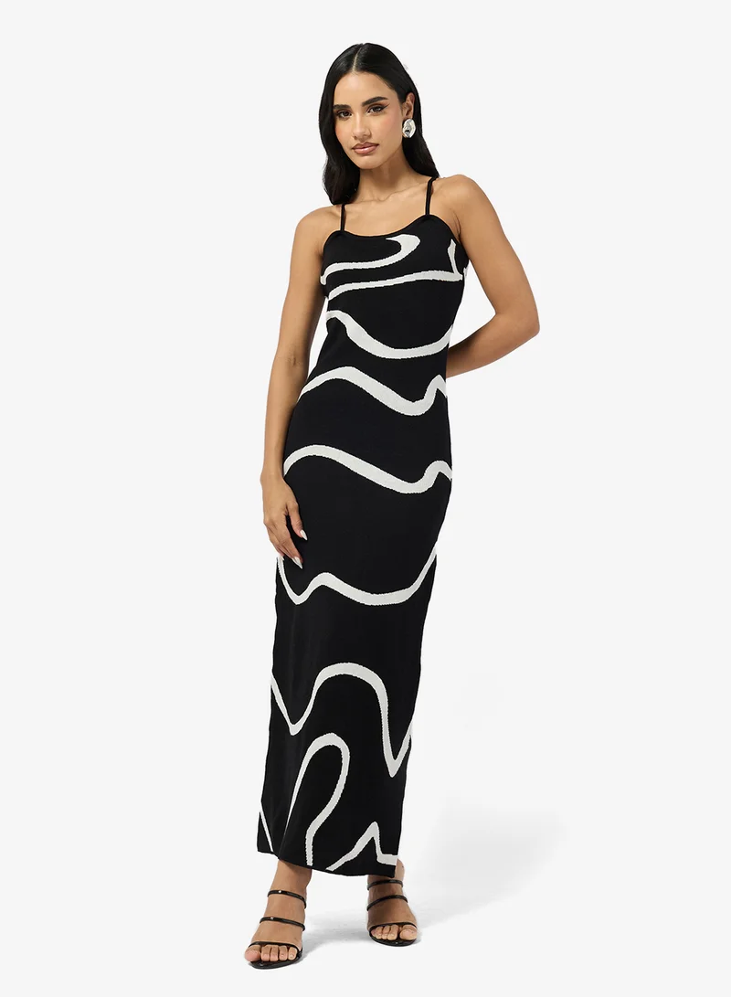جينجر Strappy Monochrome Slip Dress